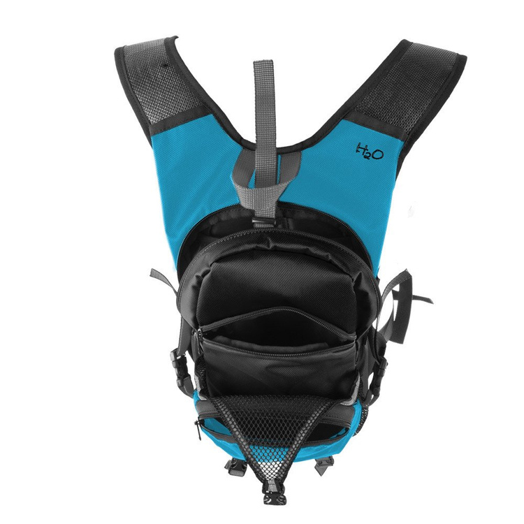 Plecak sportowy na rower jogging basen lub siłownię z miejscem na kask - błękitny