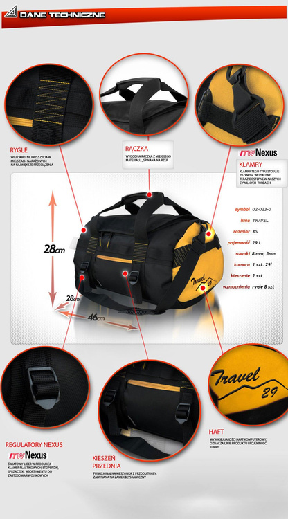 Torba podróżna sportowa roz. "xs" Travel grafitowa