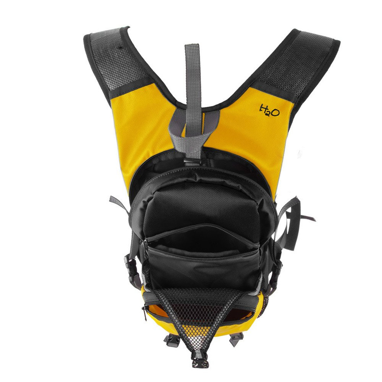 Plecak sportowy na rower jogging basen lub siłownię z miejscem na kask - żółty