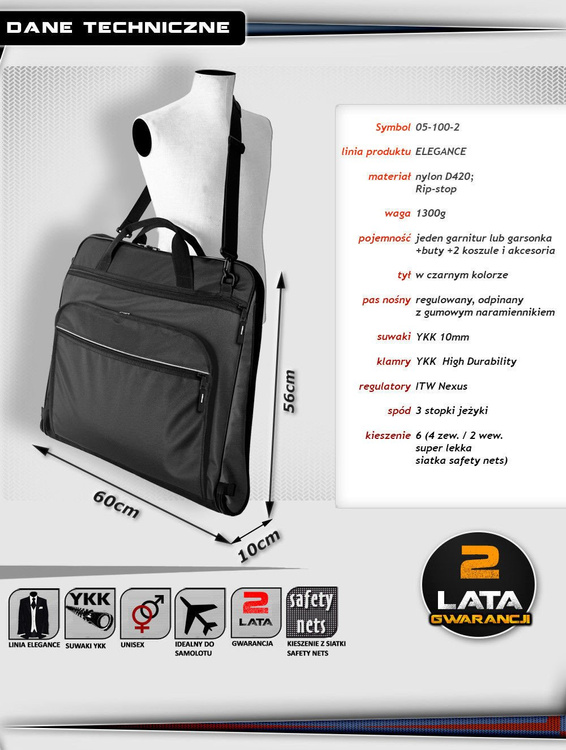 Torba pokrowiec na garnitur