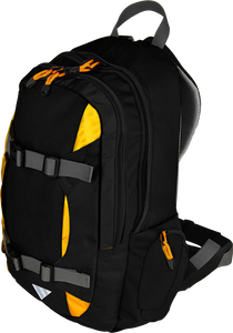 Plecak miejsko szkolny z miejscem na deskę i kieszenią na laptop Trip - żółty